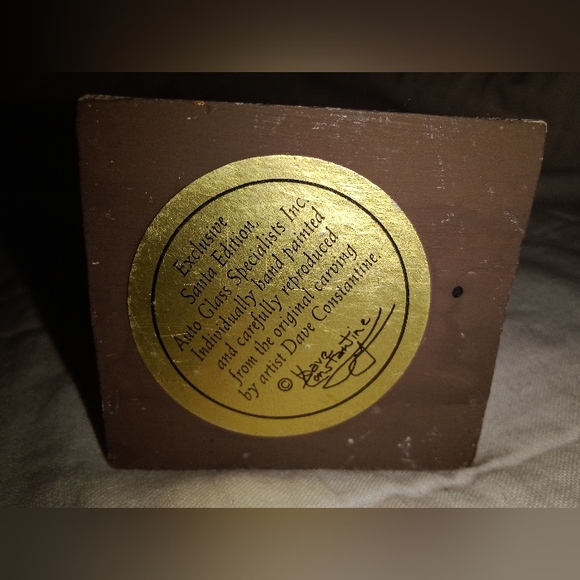 Vintage Christmas Santa Dave Constantine Reproduced Hand Painted Exclusive 2001 - Picture 7 of 7